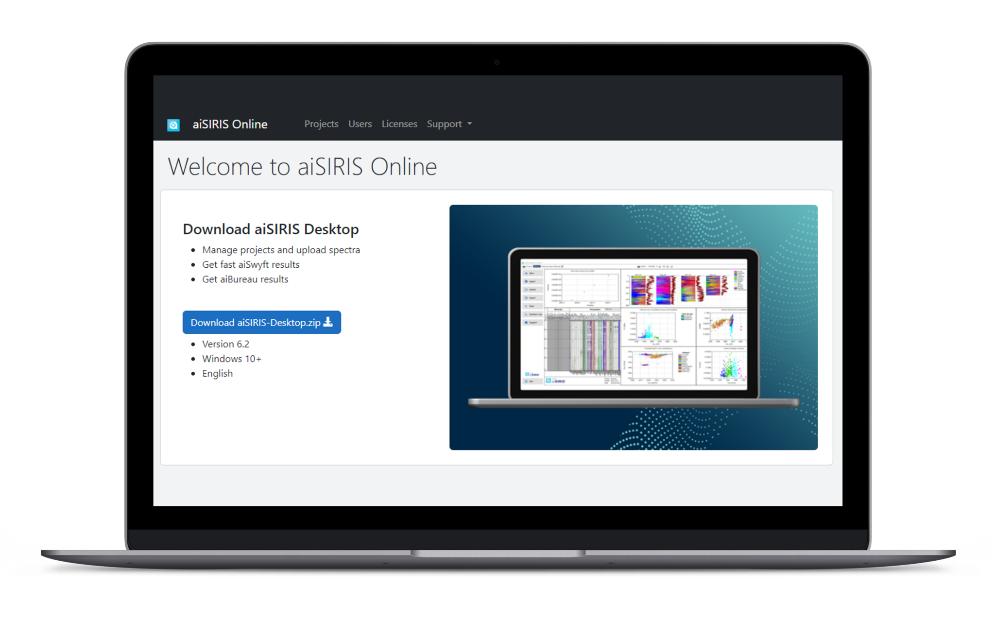 Screenshot of aiSIRIS.online