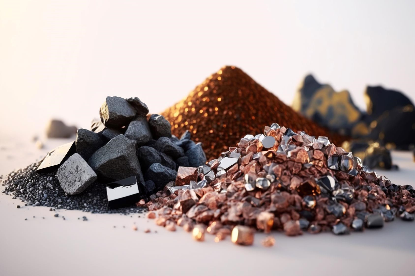 Precious metals and critical non-metal minerals mounds - needs to find resources at deeper and deeper levels